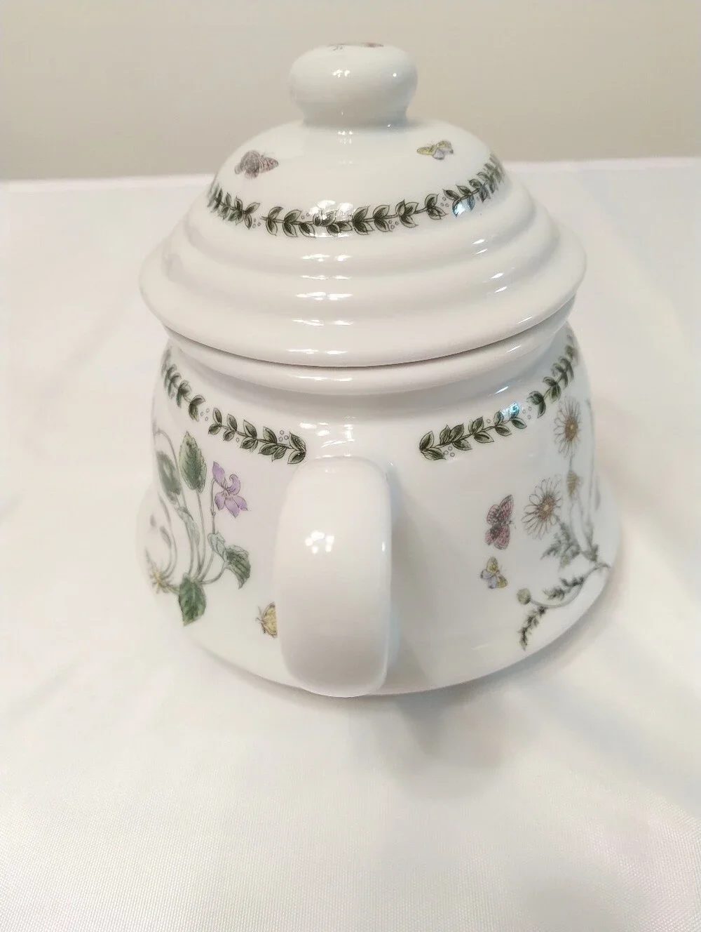Vintage Andrea By Sadek Meadow Porcelain Teapot Butterflies Dragonflies Floral